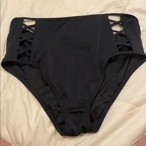 High-waisted bathing suit bottoms